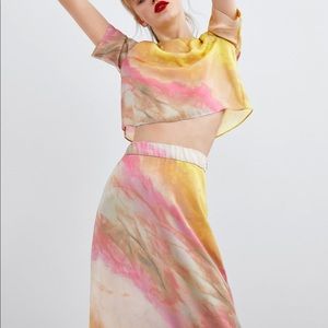 Zara tie dye skirt set Clearance